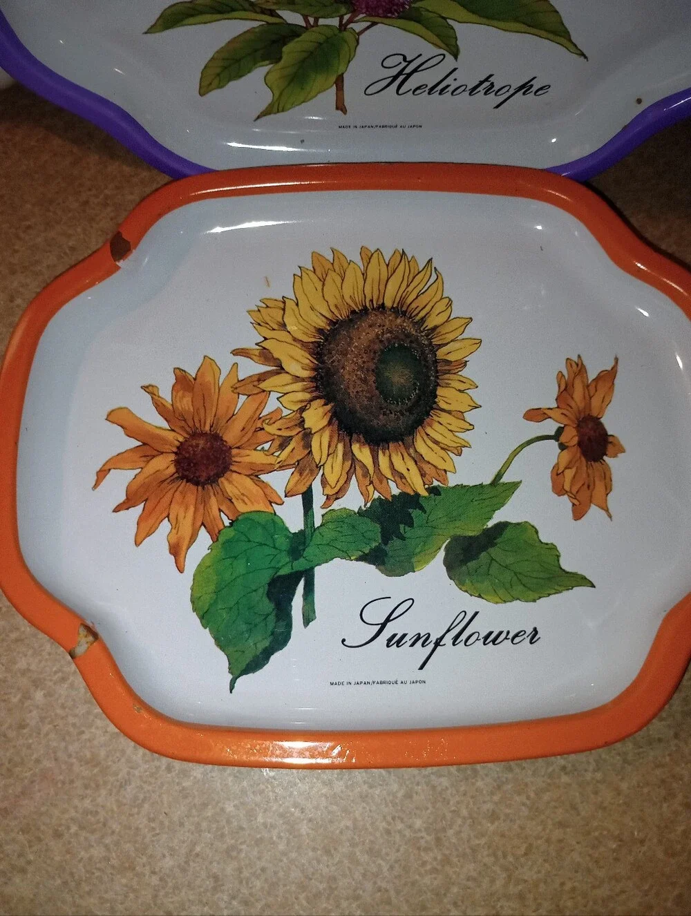 Vintage Metal Tin Plates - Fruit & Floral Assortment-5